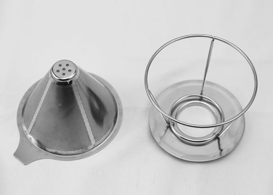 SS304 Reusable Paperless Metal Mesh Coffee Filter Custom Made