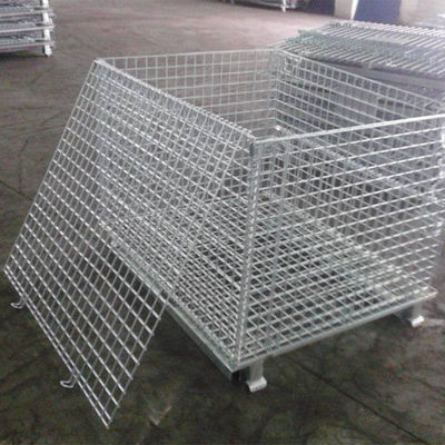 Galvanized Wire Mesh Storage Cages Collapsible Foldable  Customized Color